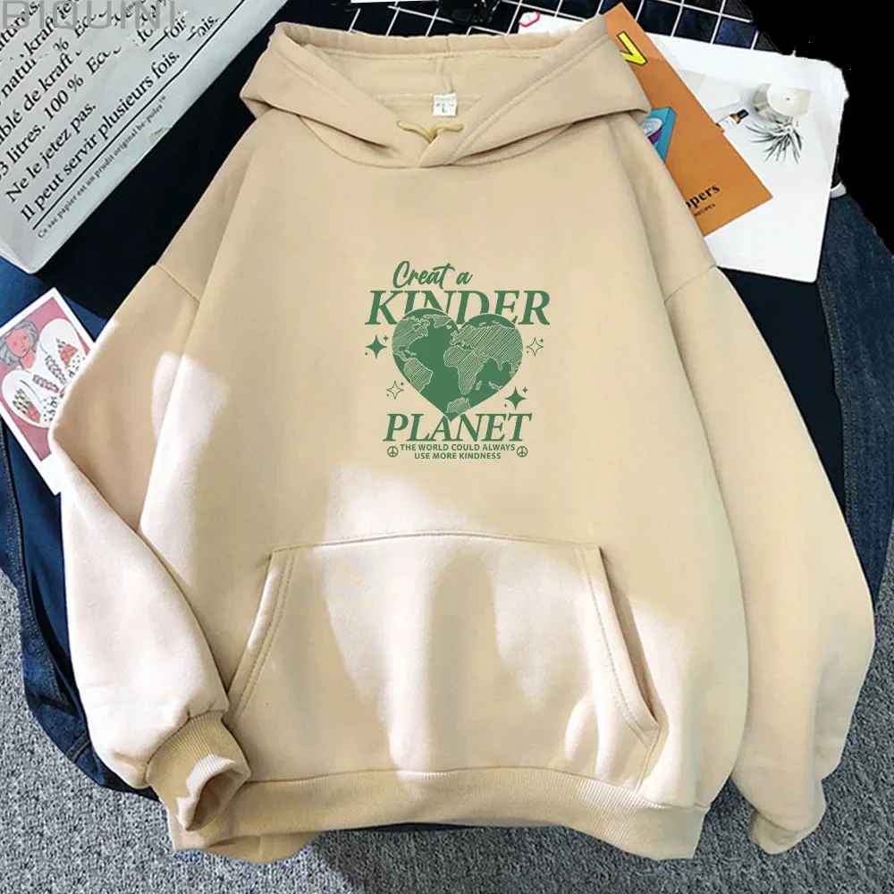 Kinder Planet Clothing Men Women Hot Sale Warm Oversize Printing Sweatshirts Autumn Winter Fleece Loose Hoodies Long Sleeve Tops