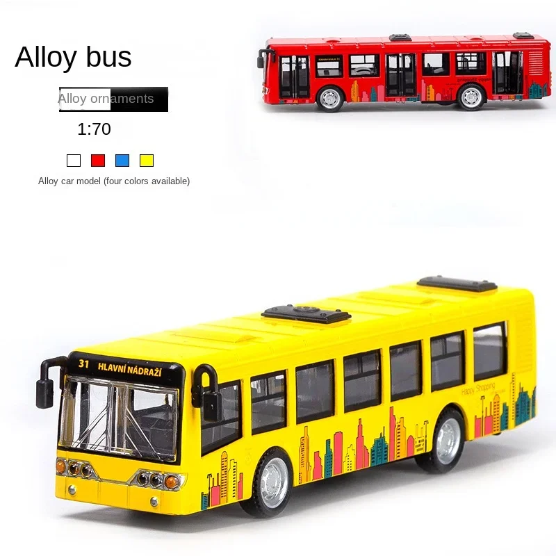 New 1:70 Alloy Bus Model Children's Toy Car Decoration Warrior Car Model Boy Toy Gift Wholesale Home Decoration Christmas Decor