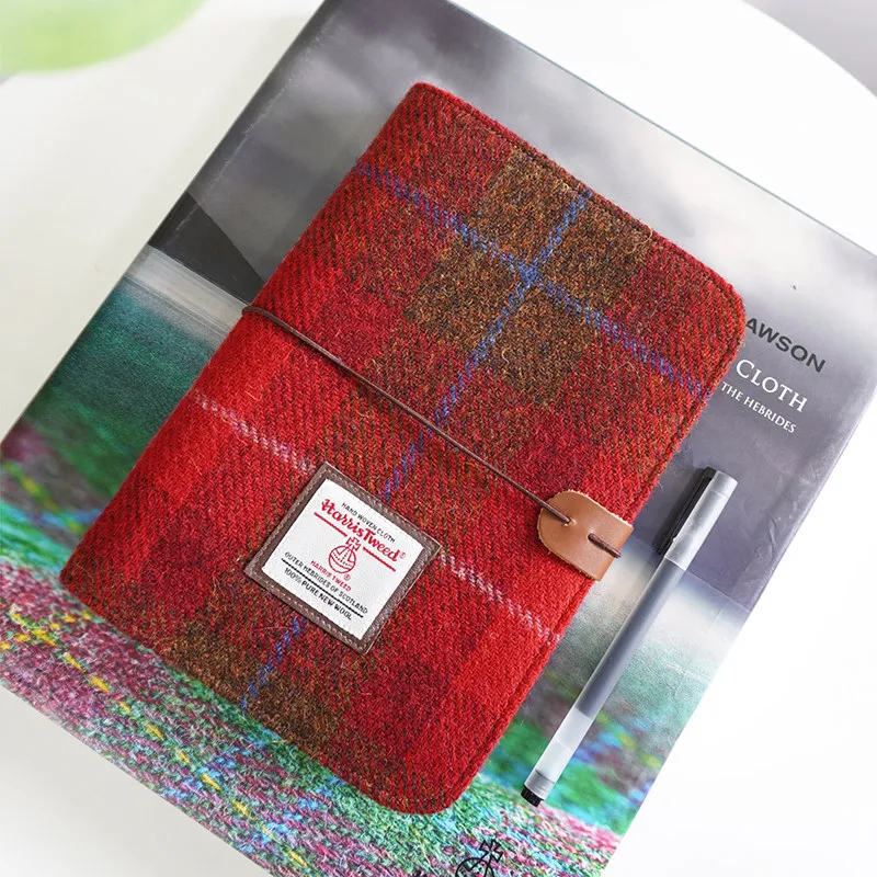 

Vintage Tweed A5 Handmade Journal Retro Floral Notebook Detachable Loose Leaf Refillable Planner, Student Diary, Stationery Gift