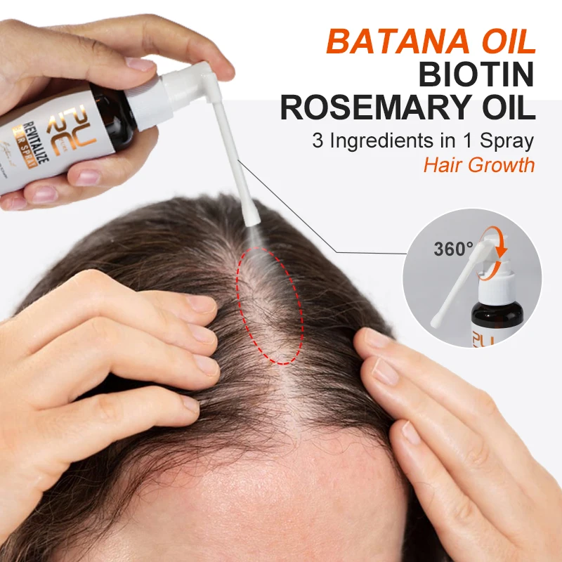 PURC Batana croissance des cheveux 1-3 pièces ensemble nourrissant Anti perte de cheveux huile pour cheveux & Spray & masque traitement huile de romarin biotine ensemble de soins capillaires