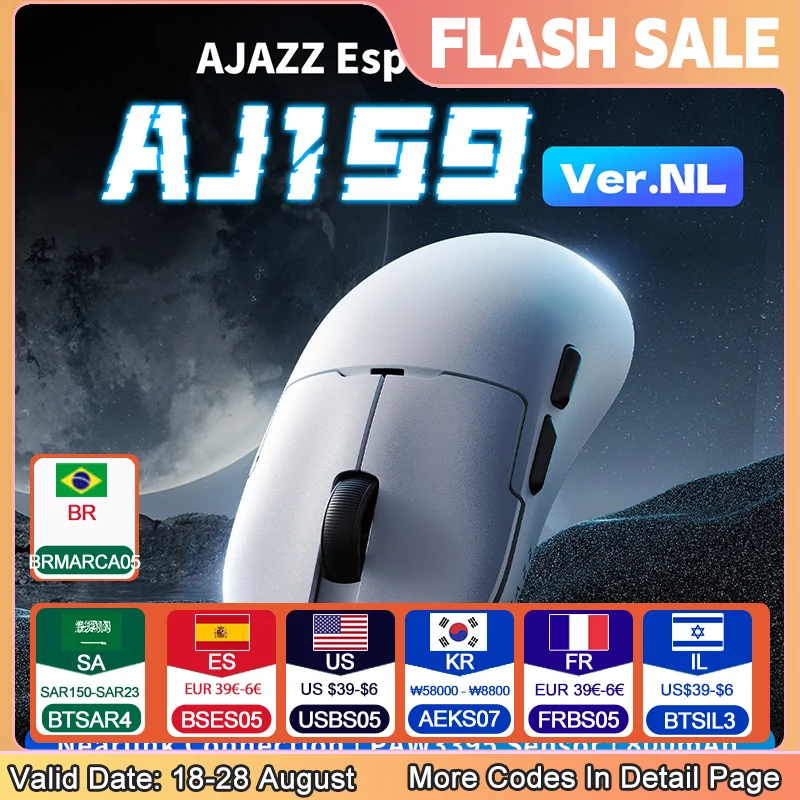 AJAZZ AJ159NL 1K wireless gaming mouse-original phase PAW3311\PAW3395 mouse-about 59g lightweight-support 1K return rate
