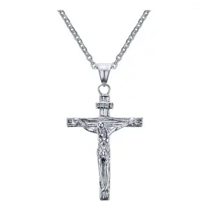Fashion Salib Yesus Kristus Pria Perhiasan Emas Coklat Perak Warna Logam Cross Liontin dengan Rantai Leher Kalung untuk Wanita 10 liontin ortodoks penjualan terbaik - №
