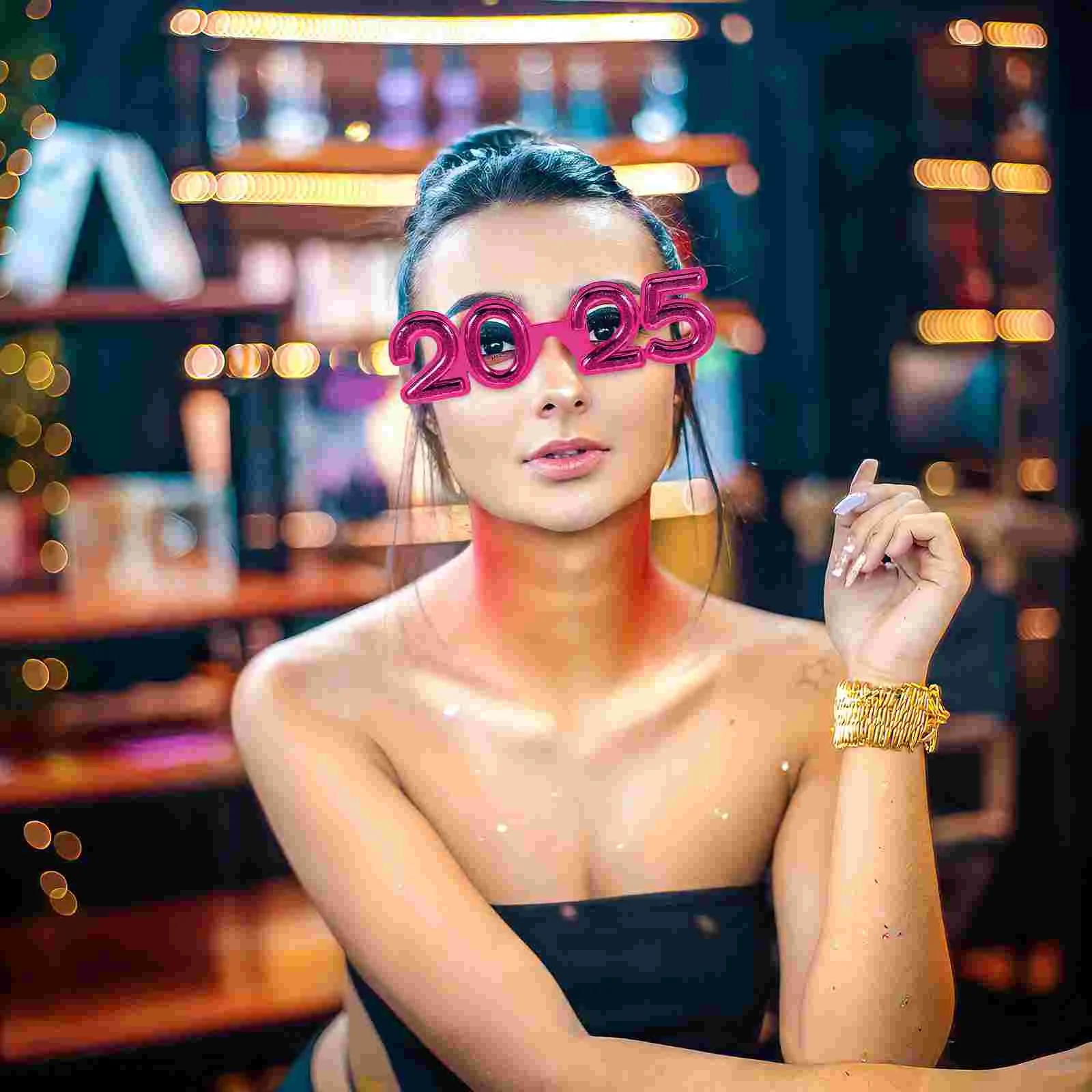 Lunettes de soleil en plastique vintage pour la fête du nouvel an, accessoires photo, lunettes de soleil de Noël, décor de lunettes de phtalles drôles, 2025