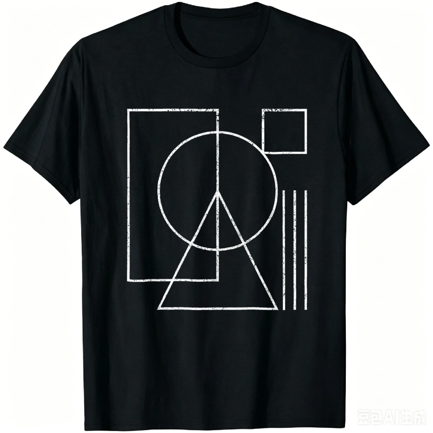 Geometric Rectangle Circle Triangle Square Shape Lines Peace TShirt Summer Casual T Shirt Cotton Graphic Tee Camiseta Streetwear