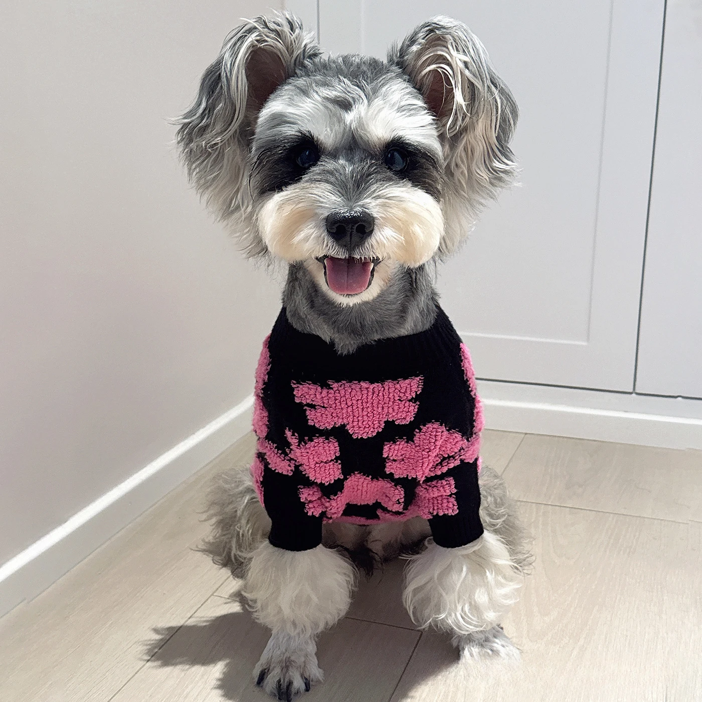 Suéter de flores para mascotas, ropa para perros, chaleco, tela cálida para otoño e invierno, muñeca, oso, camisa Base bonita, ropa para cachorros pequeños