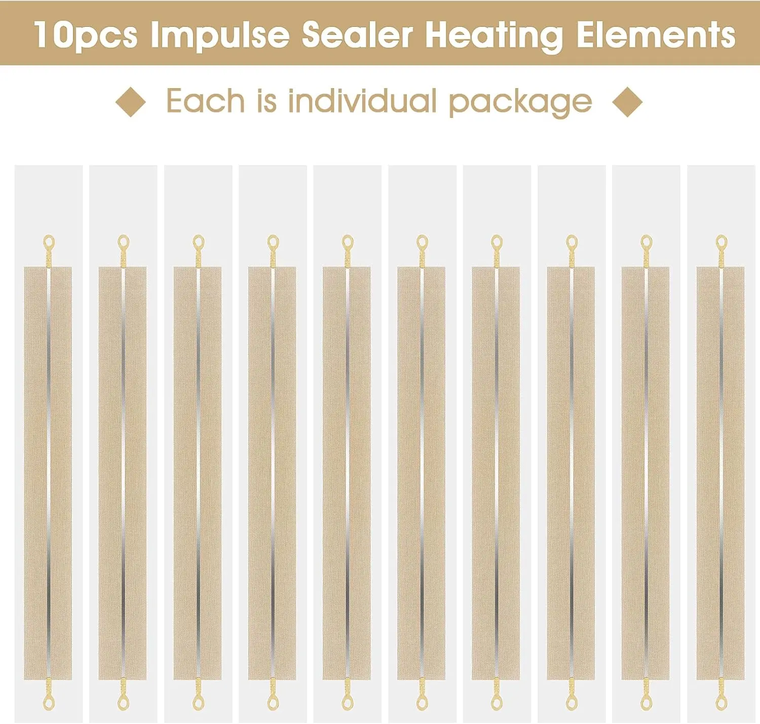 10Pcs 2/4/5/8mm Impulse Sealer Heating Strips - Heat Seal Element Replacement & Repair Kit for Grip Sealer