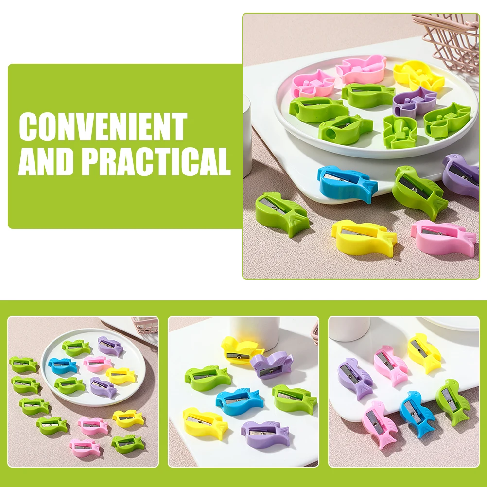 

50pcs Cartoon Pencil Sharpener Single Hole Manual Plastic Stationery for Office School Gifts Students Art Supplies