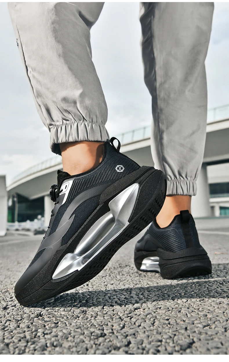 Modische Herren-Laufschuhe, leichte Damen-Sneaker mit drehbarer Schnalle und Dämpfung, rutschfeste Sportschuhe für Training, Joggen und andere Sportarten. – Detail 24