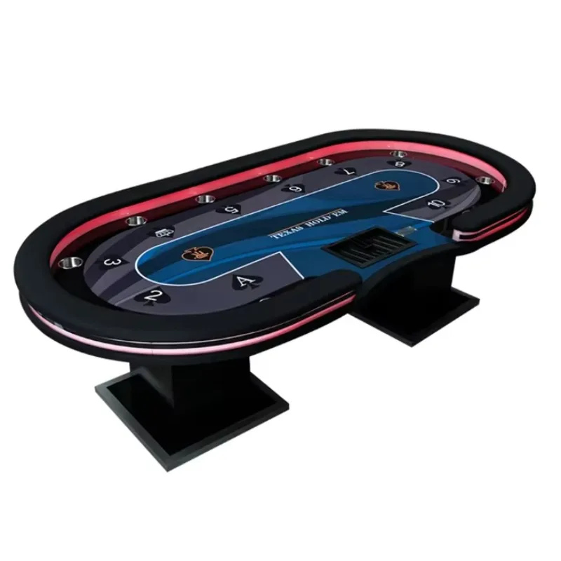 

Custom Poker Club Professional 10 Seat LED Poker Table Casino Baccarat Texas Gambling Game Table Entertainment Product