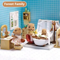 Miniature Play House for Kids, Wash Down Squirrels Móveis, Dollhouse Toy, Forest Family, Presentes de aniversário, Chita, 1/12