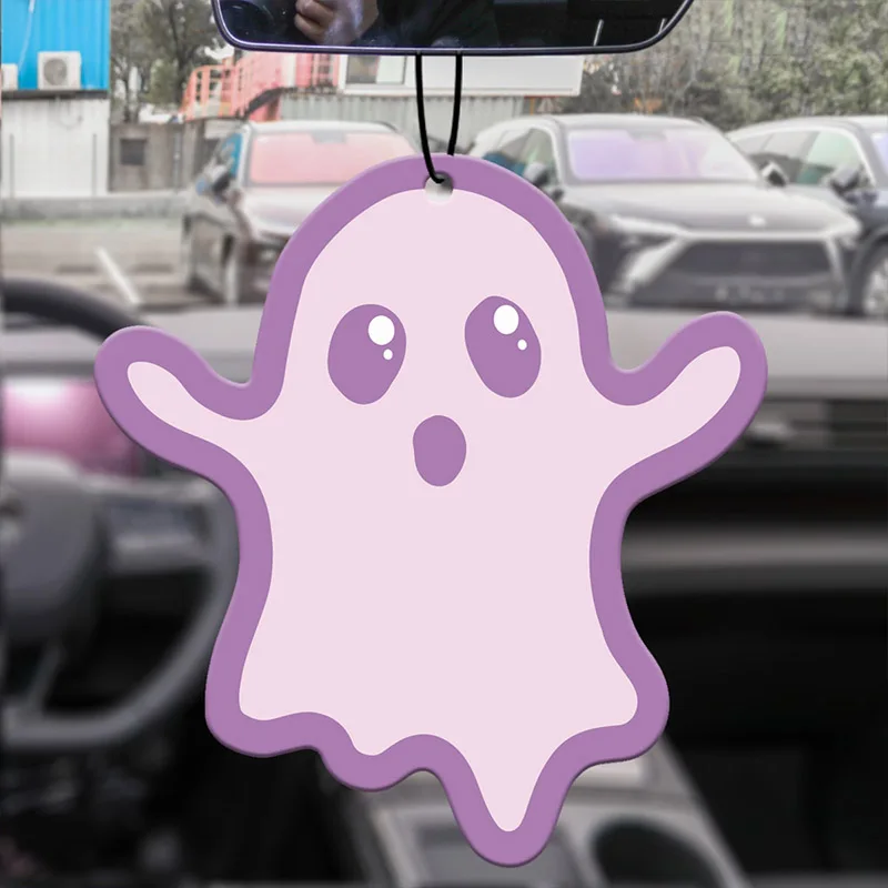 Little Ghost Horror-Inducing Floating Demon Halloween Pink Girl's Favorite Hilton (Hotel Scent) Car Fragrance Tablets, Wardrobe Air Freshener, Perfume, Rearview Mirror Decoration, Car Interior Hanging Ornaments, Natural Scent Air Purifier, Anime Cartoon Toilet Scent Sachet, Living Room Office Room Bedside Hanging Decoration