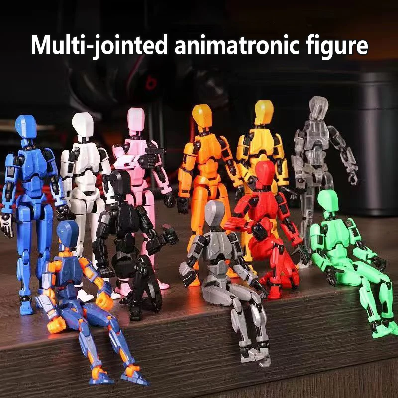 13 Action Figure Titan Multi-Jointed Movable Shapeshift Robot T13 Action Mannequin Character and Dog Figure Toys Gifts for Kids