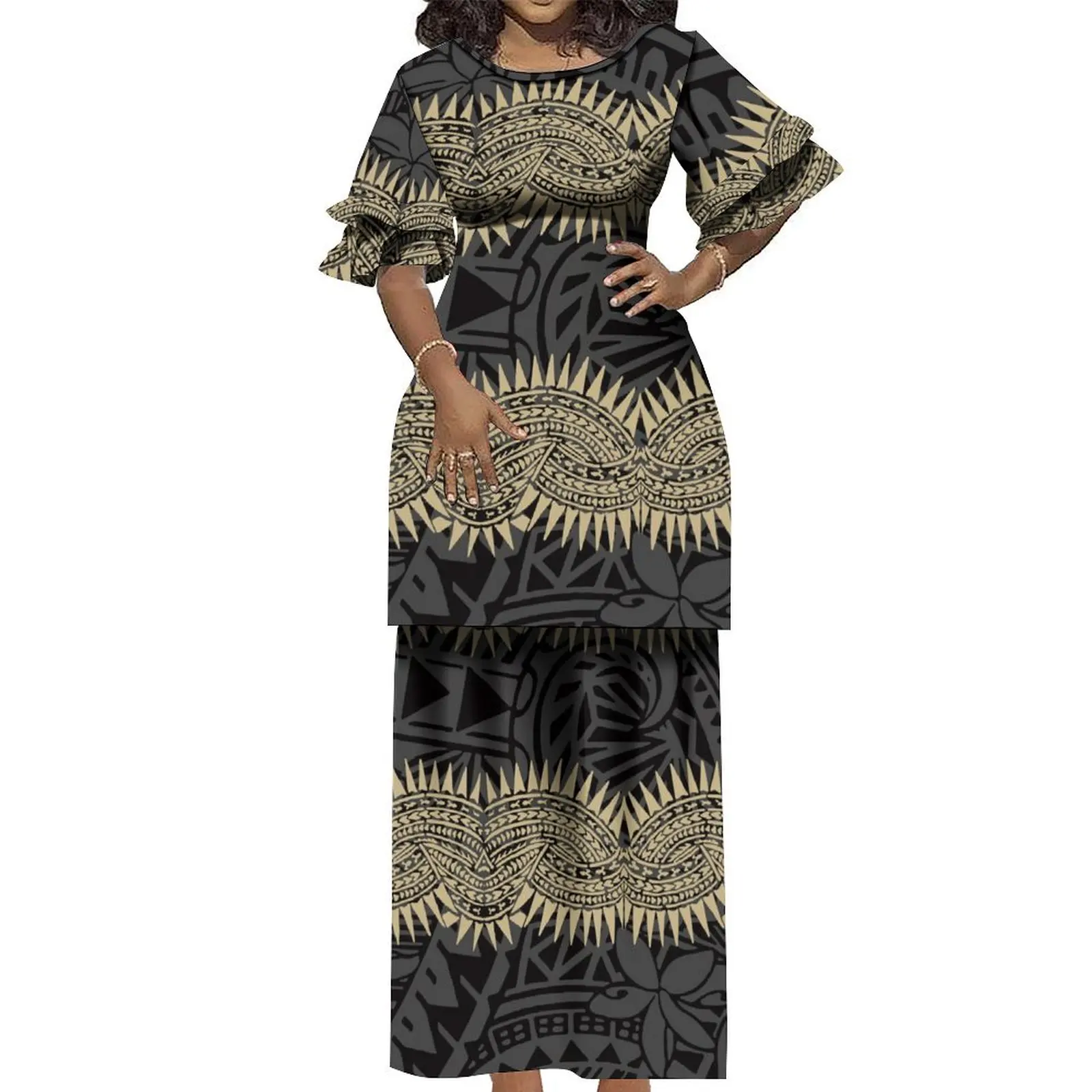 

Корсет с открытыми плечами Reef Dance Twilight Самоа Гавайи в этническом стиле