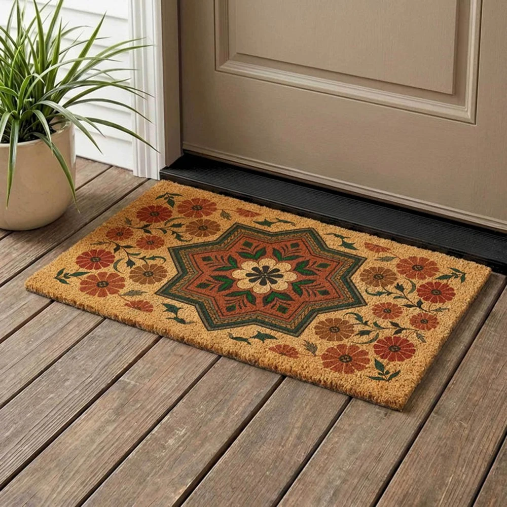 Personalized Doormat Rug Custom Rich Floral Full Bloom Print Anti Slip Dining Room Carpet Home Decor Housewarming Gift