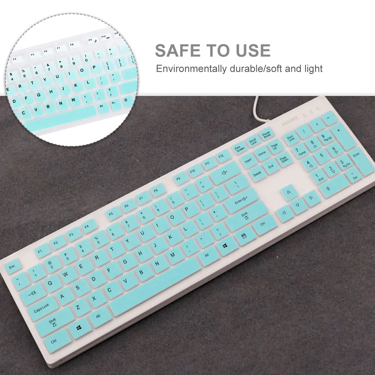 

2Pcs Silicone Keyboard Protector Premium Dustproof Waterproof Cover for Laptop Keys Gradient Pink Mint Keyboard Protective Film