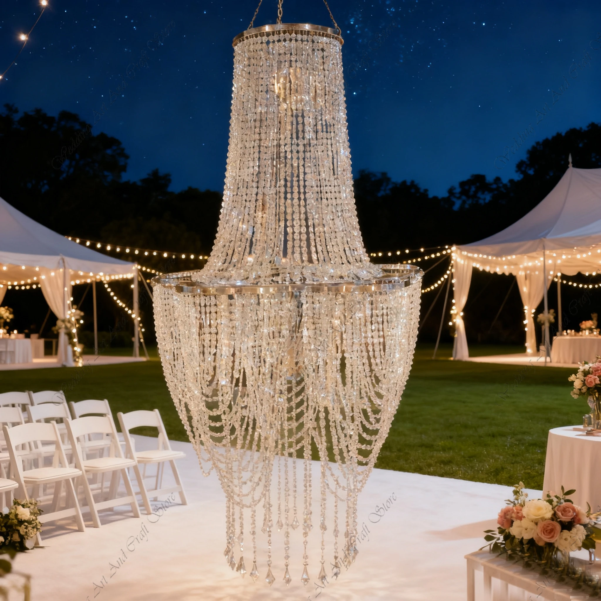2 Buah Lampu Gantung Akrilik F - Lighting Decoration Wedding ulasan dan harga