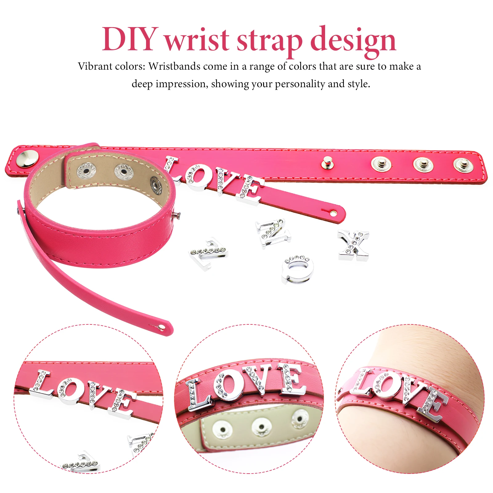 

10 pcs Band Bracelets Adjustable Snap Blank Engraving Bracelet Men Women Event Bulk Blank Colorful DIY