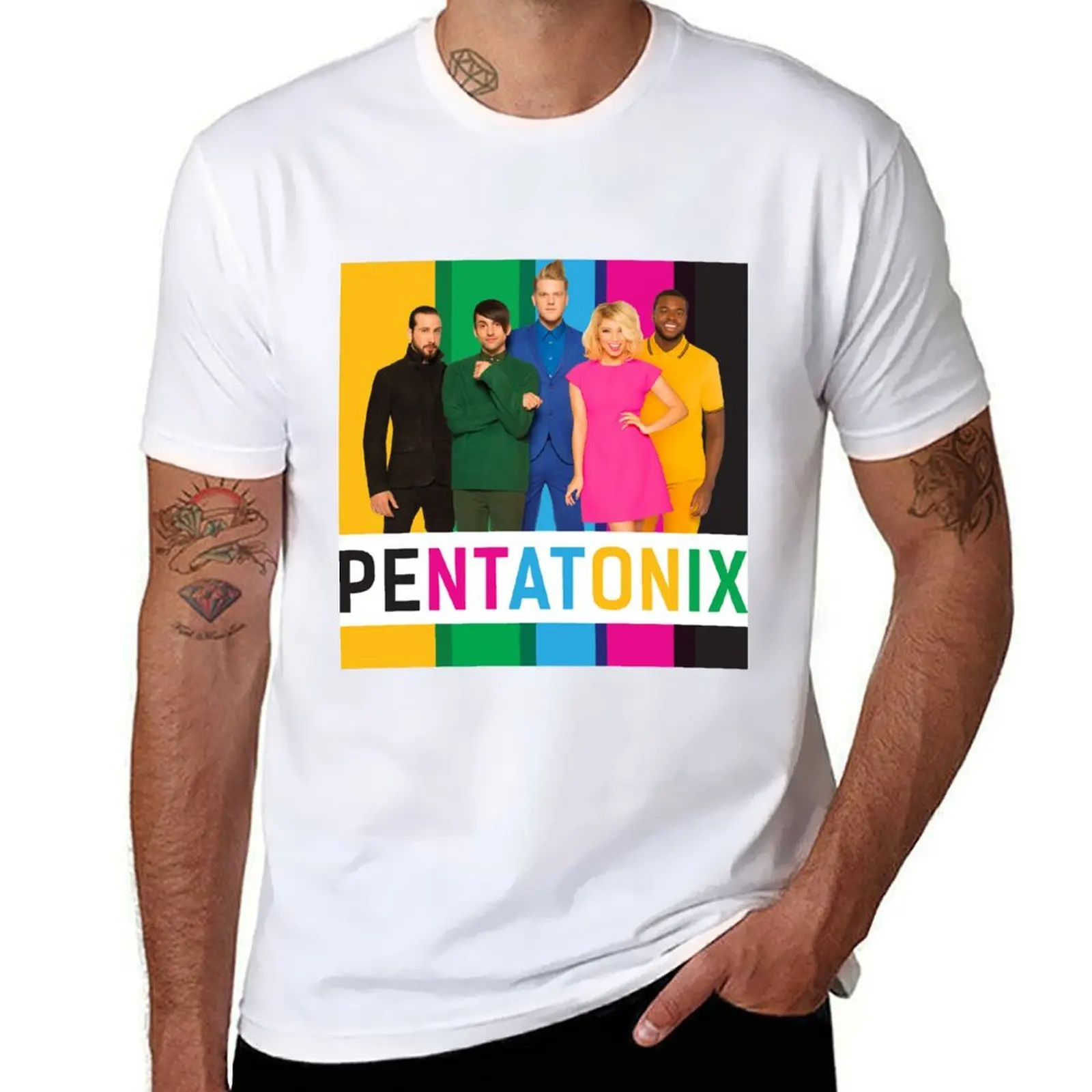 

black green pentatonix blue pink T-Shirt t shirt man designer t shirts for man slim fit T-Shirt