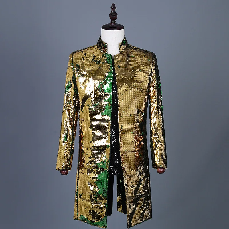 

WL099Velvet sequin color changing casual suit jacket foreign trade groom weddingdress