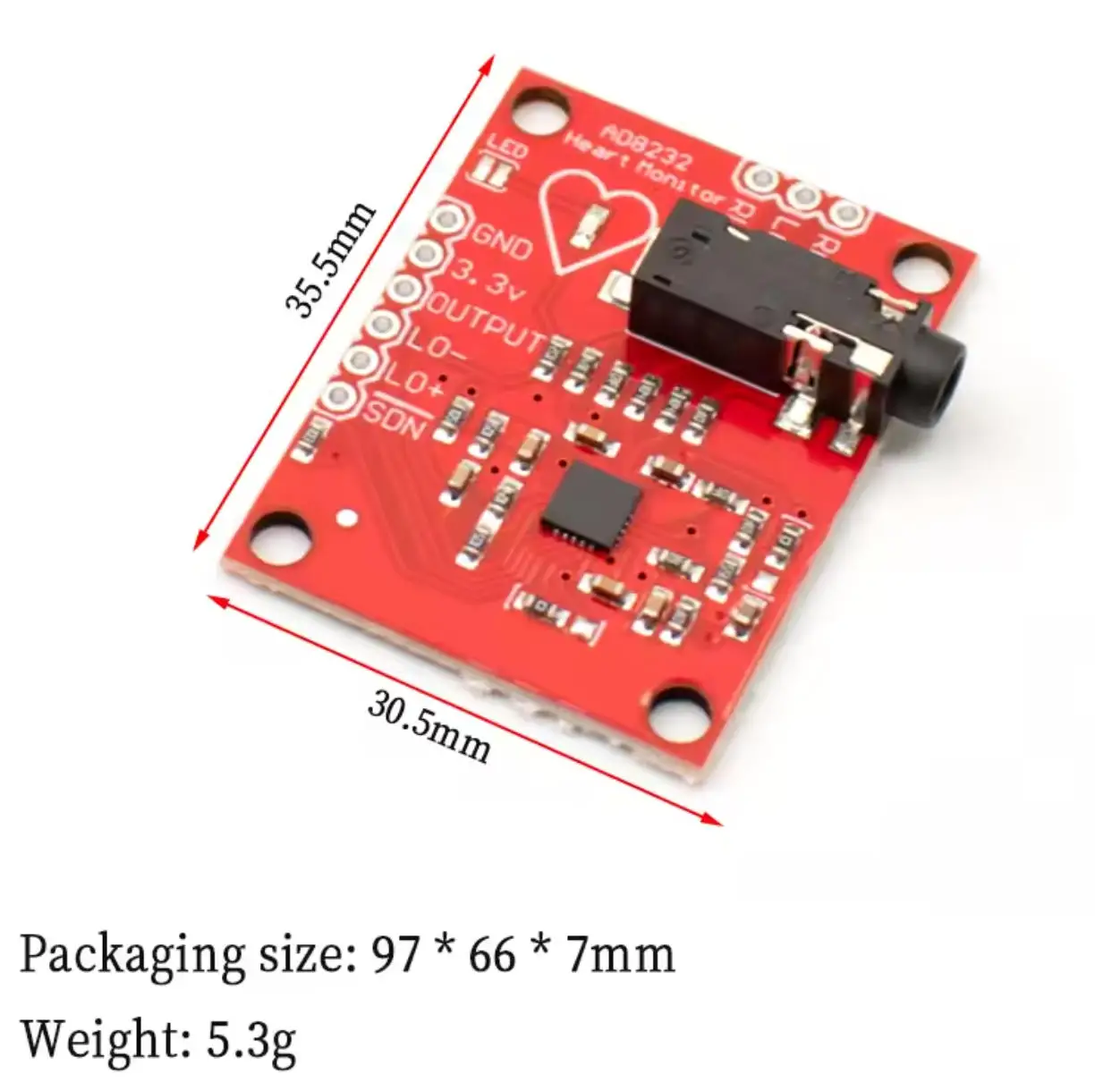 AD8232 Module ECG/bioelectrical Signal Acquisition Development Module