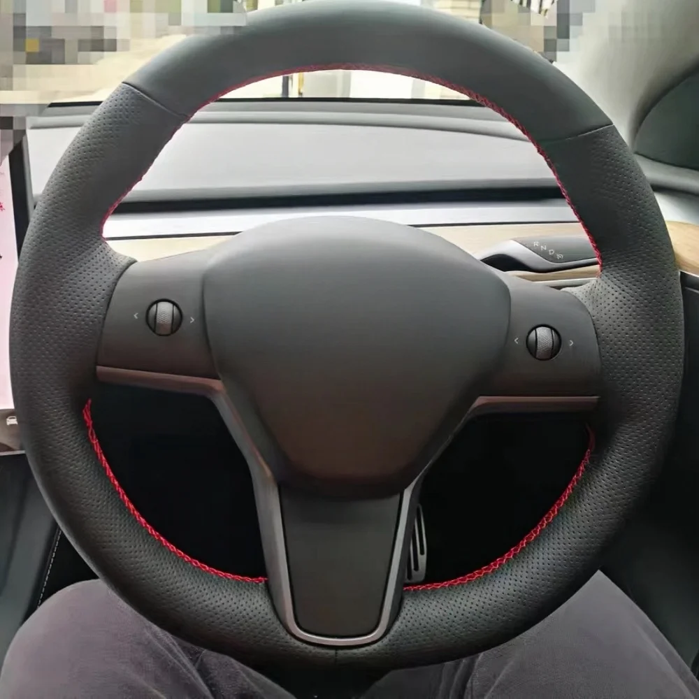 

Оригинальная противоскользящая Черная задняя крышка из натуральной кожи для модели Tesla Y/Model 3, автомобильные аксессуары