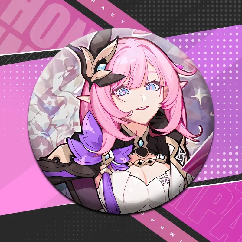 Honkai Impact 3 Elysia Bronya Zaychik Kiana Kaslana Symphony Pin 58mm Anime Brooch Pin Cosplay Badge Cosplay Badge