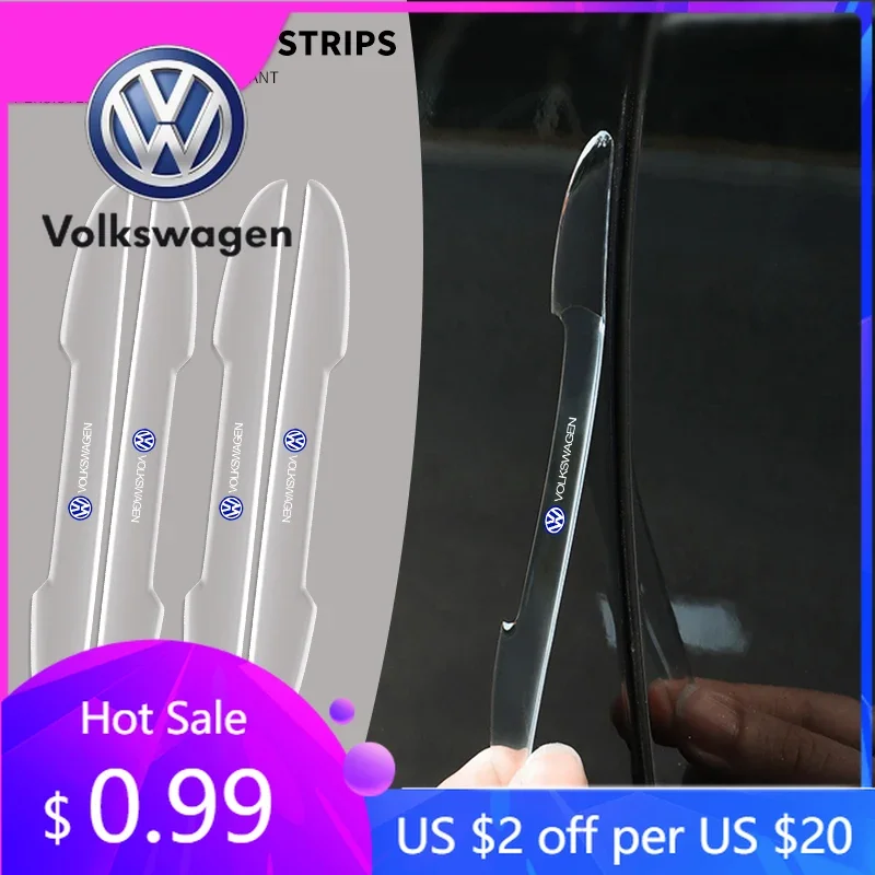 

For VW Volkswagen Jetta MK5 Golf 4PCS Transparent Car Door Anti-collision Protector Bumper Strip Sticker For Volkswagen VW Toura