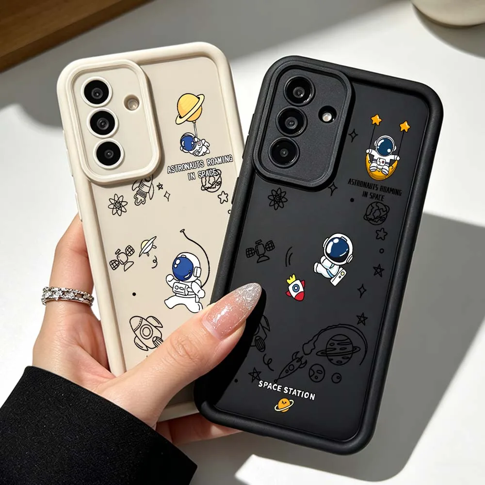 Fun Astronaut For Samsung Galaxy A71 A57 A56 A55 A54 A53 A52s A51 A40 A17 A16 A06 Eye Ladder Phone Case Cover