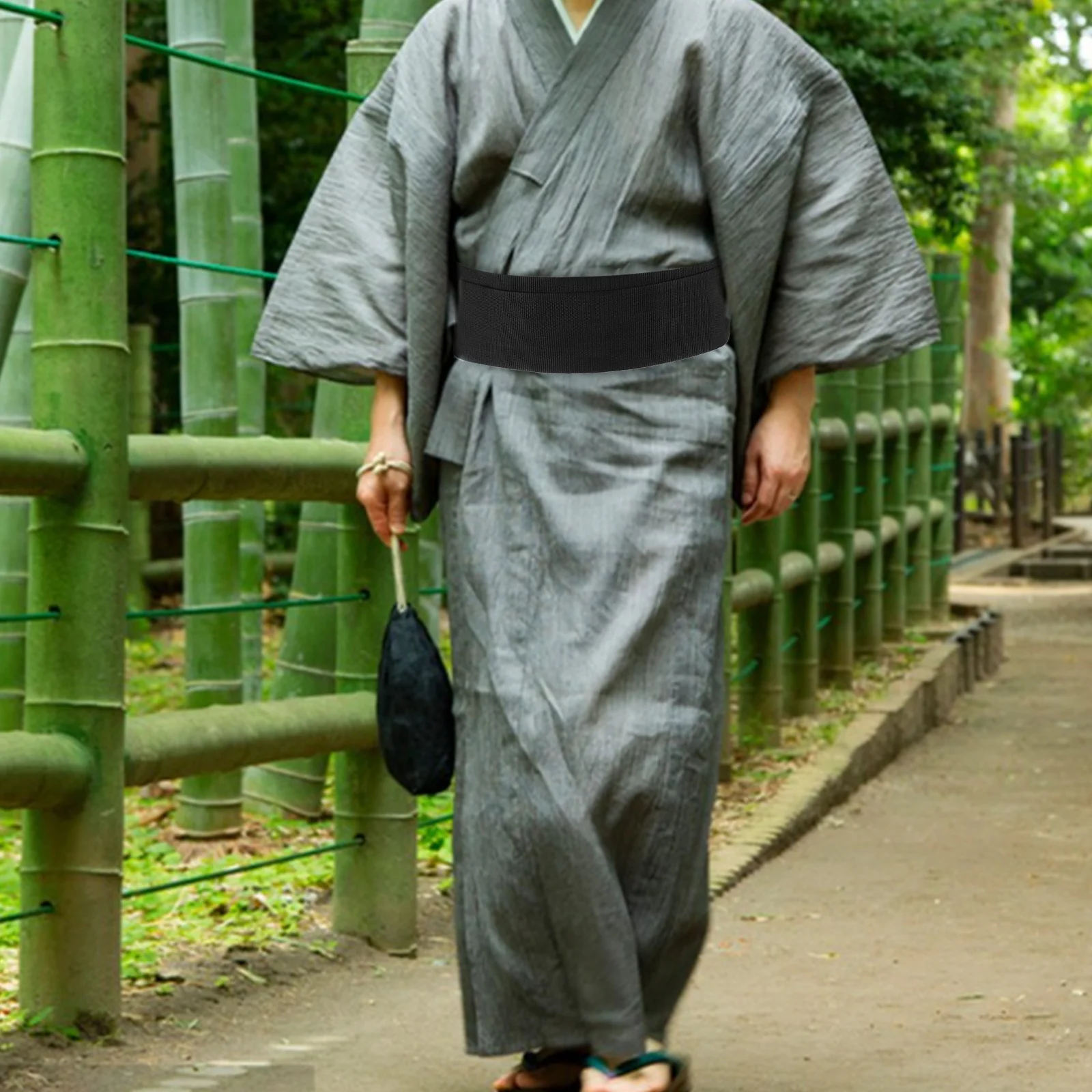 

Kimono Belt Men's Wide Japanese Style Waistband for Formal Occasions Secure Non Slip Design Soft Polyester Fabric for Extended