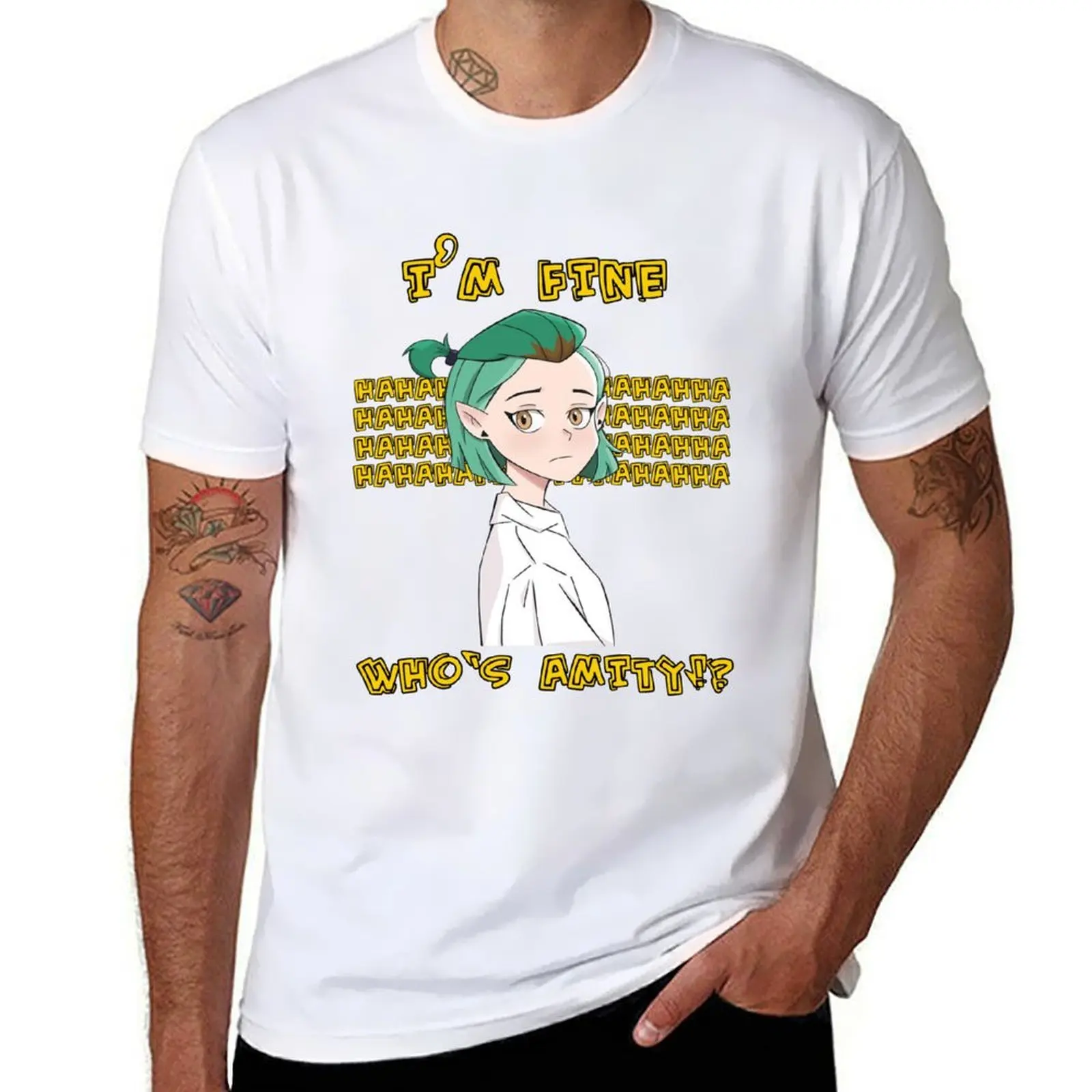 

The Owl Idols House Animation - I'm Fine - Who's Amity! T-Shirt man t shirt summer t shirt man plain T-shirt