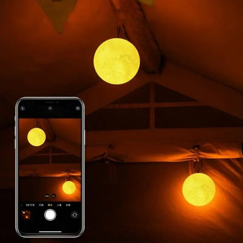 

New-Type-C Powered Portable Moon Lamp For Outdoor Holiday Lighting, Hanging Garden Atmosphere Decor