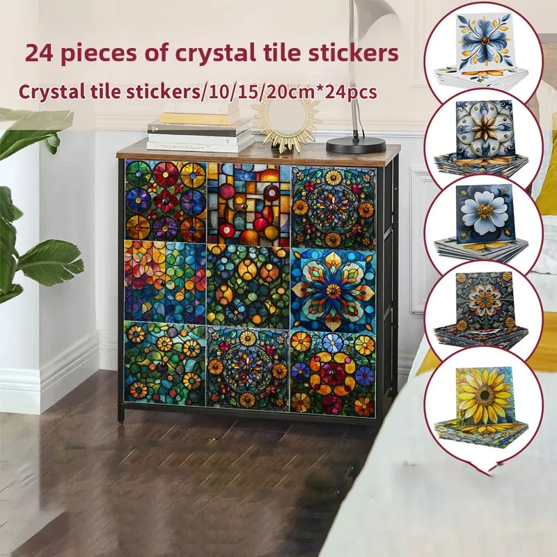 Wall Decoration Tile Art Pvc Crystal Wall Stickers Self-Adhesive Kitchen Waterproof and Oil-Proof Wallpaper Tile Stickers