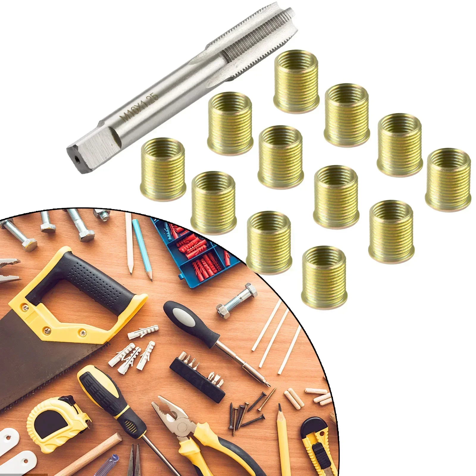 Thread Repairing Tools M16*1.25 Tap M14*1.25 Inserts Kit For Gasoline Engine Metal Repairing Metalworking Tools Accessories