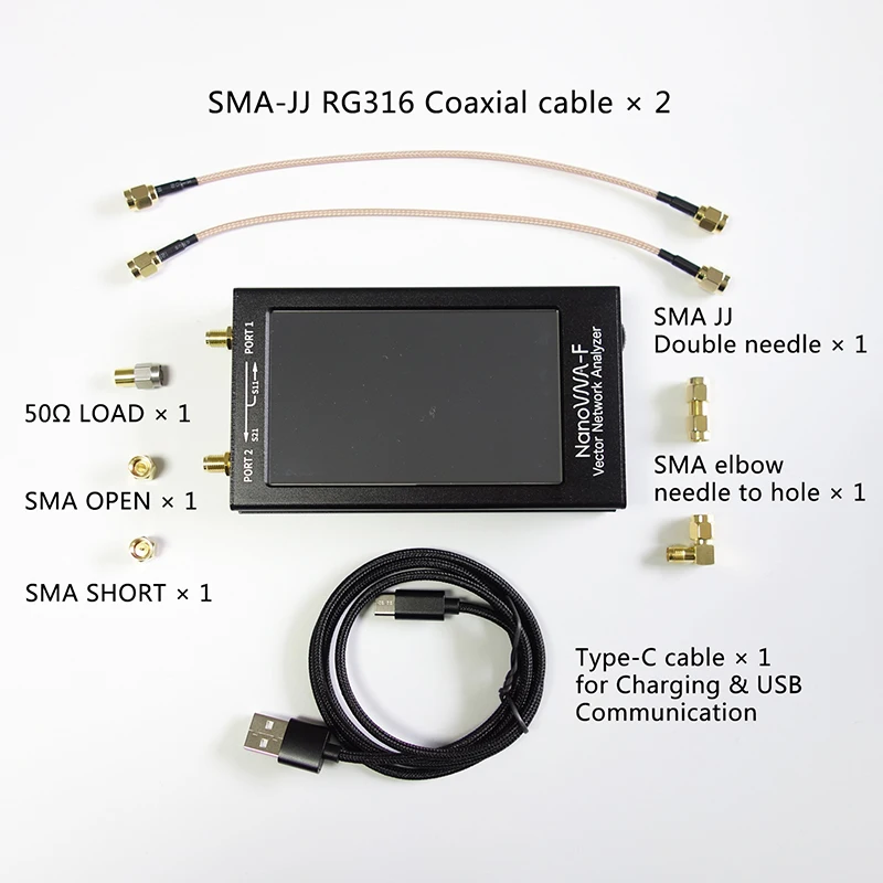 NanoVNA 10khz-1.5Ghz  NanoVNA-F VNA HF VHF UHF Vector Network Antenna Analyzer 4.3 inch IPS LCD Metal Case V3.1 Version Stylus