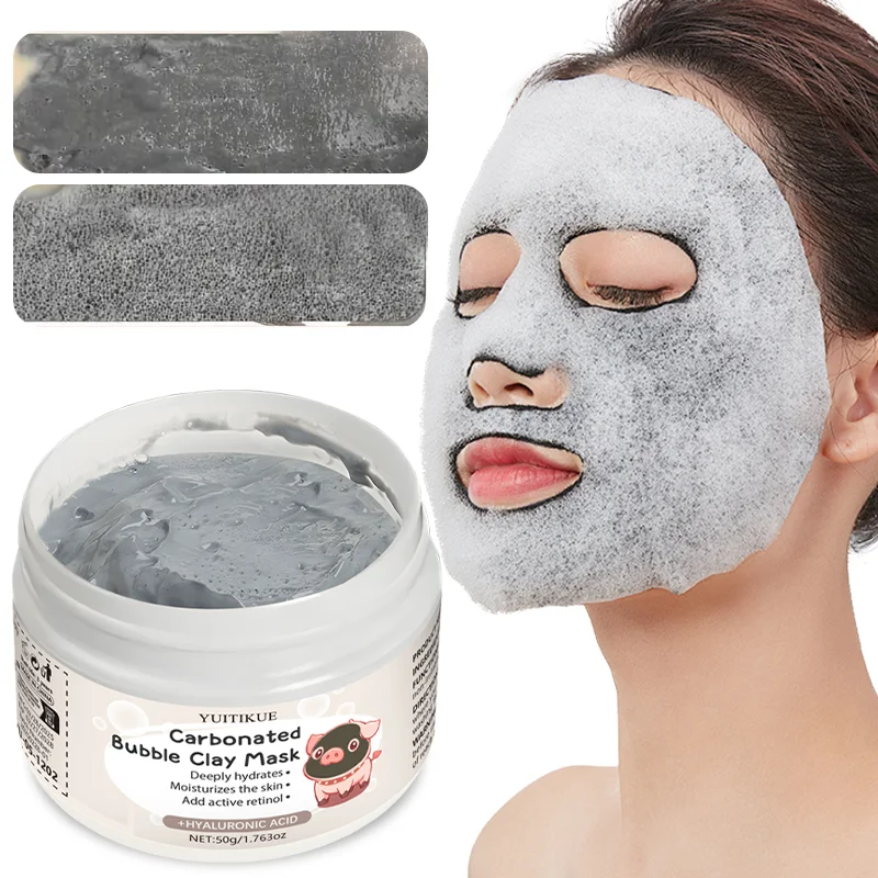 Bentonite Clay Mask - 50g Masker Lumpur Berkarbonasi Retinol Asam