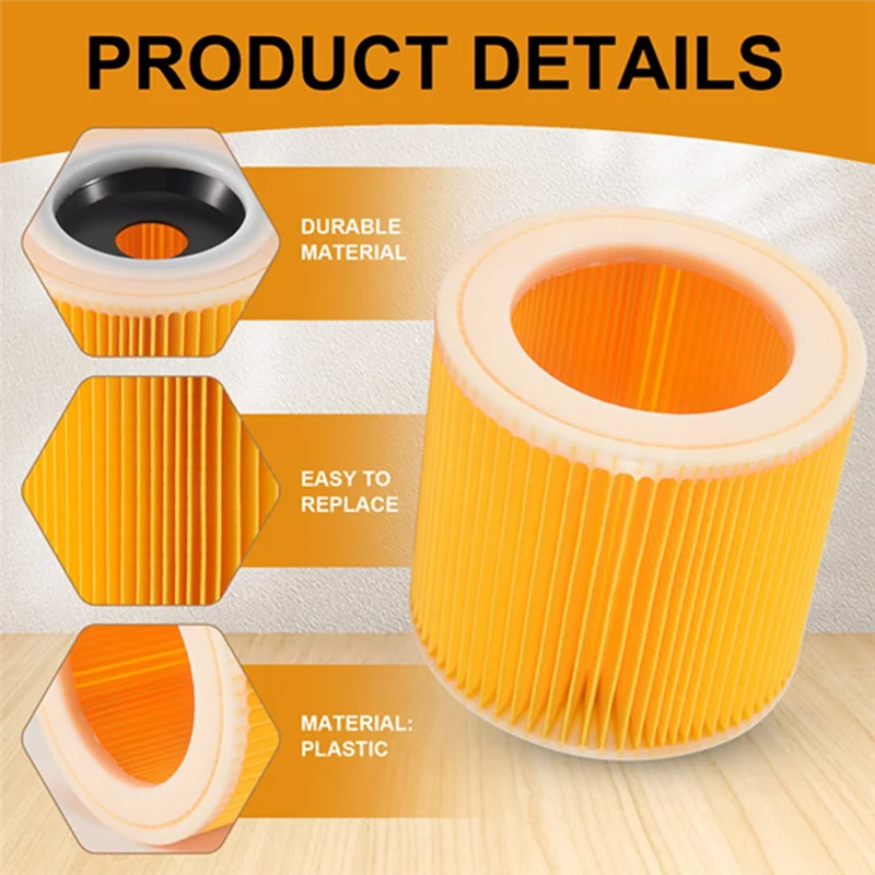 AT28-HEPA تصفية لنماذج فراغ كارشر WD2 WD3 WD1 MV3 MV2 WD2250 WD3.200 أجزاء مرشحات الغبار الهواء A2004 A2054 A2204 A2656