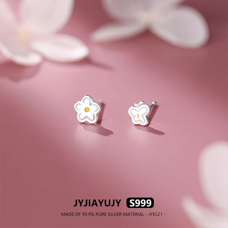 

JYJIAYUJY 100% цельно оригинальные серьги-гвоздики из чистого серебра S999 в наличии, нерегулярные маленькие цветы, модные ювелирные изделия, подарок на каждый день JYE521