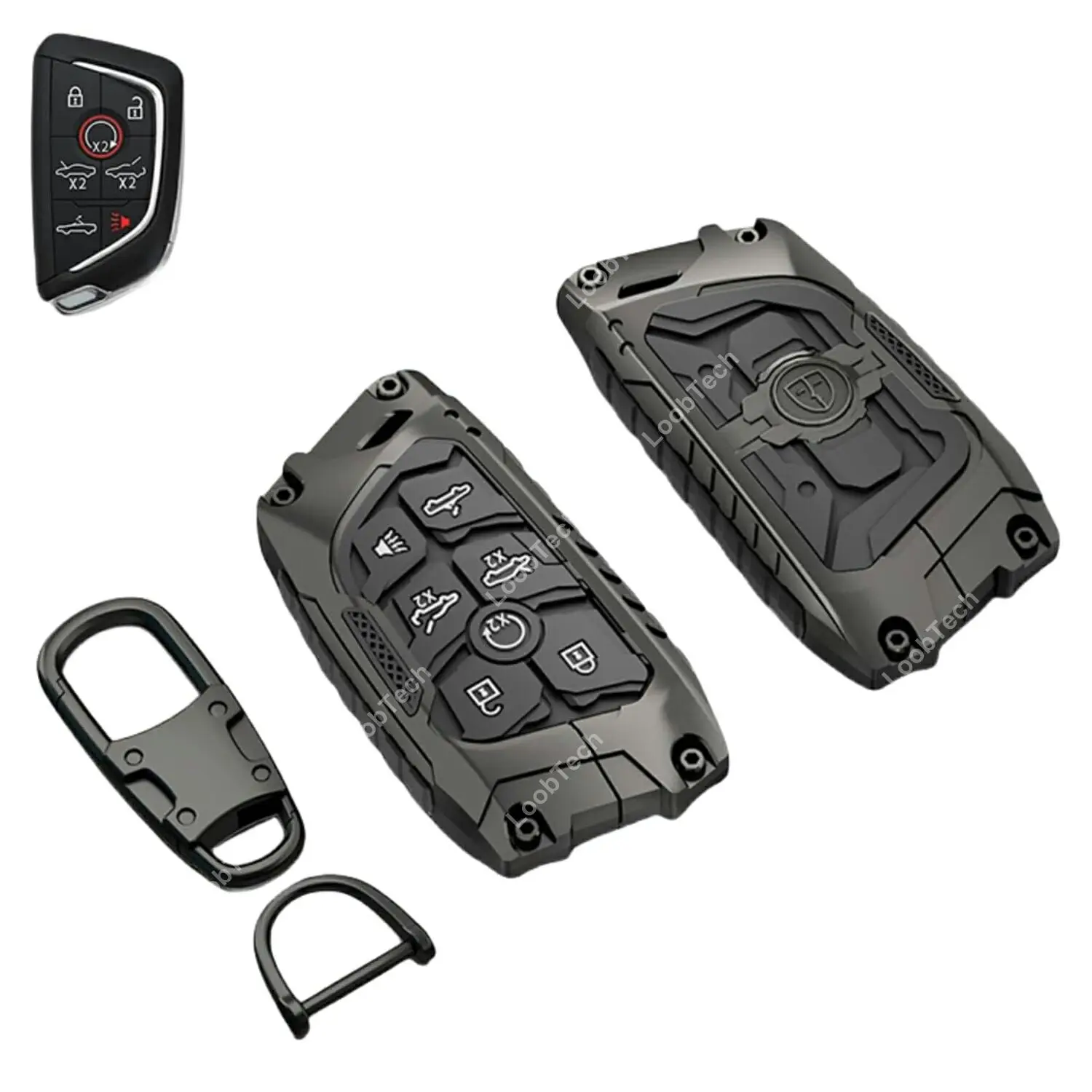 

Heavy Duty Zinc Alloy Key Fob Cover For 2020 2021 2022 2023 2024 2025 Corvette C8 Keychain Key Protector Metal Key Case