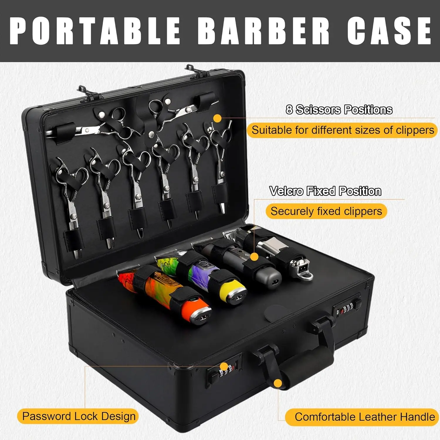 ber Case,Barber Carrying Case,Barber Cases For Clippers And Supplies,Barber Case Organizer With Portable Handle And