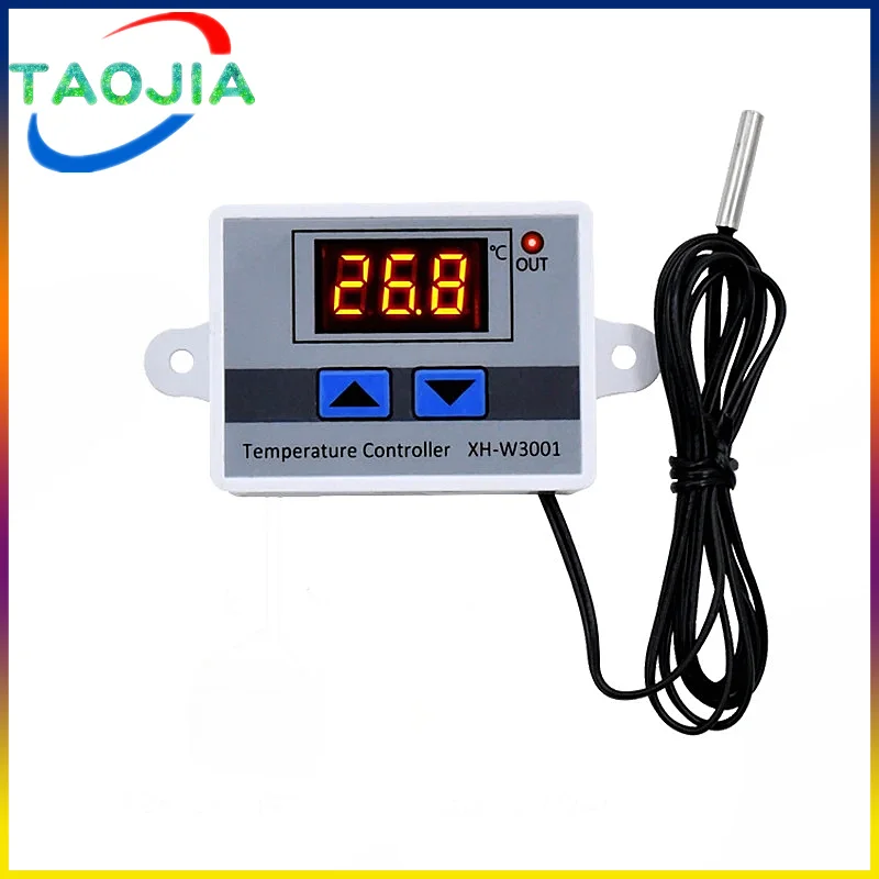 10A 12V 24V 220VAC Digital LED Temperature Controller XH-W3001 For Incubator Cooling Heating Switch Thermostat NTC Sensor