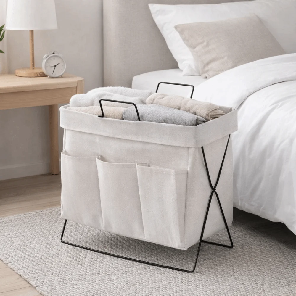 

Large Capacity Dirty Clothes Storage Basket Space Saving with Handle Clothing Storage Basket Folding Laundry Basket Dormitory