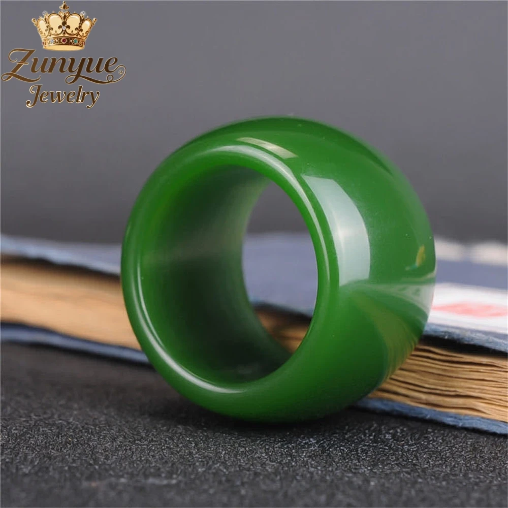 High-End Natural Hetian Jasper Sheep Fat White Jade Finger Colorful Ring Exquisite Couple Fashion Jewelry Popular Holiday Gifts