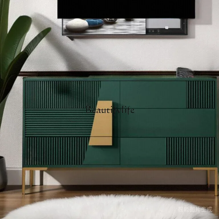 FG6 خزانة إيطالية ذات ستة صدر مدخل فاخر وخزانة بأدراج من الخشب الصلب