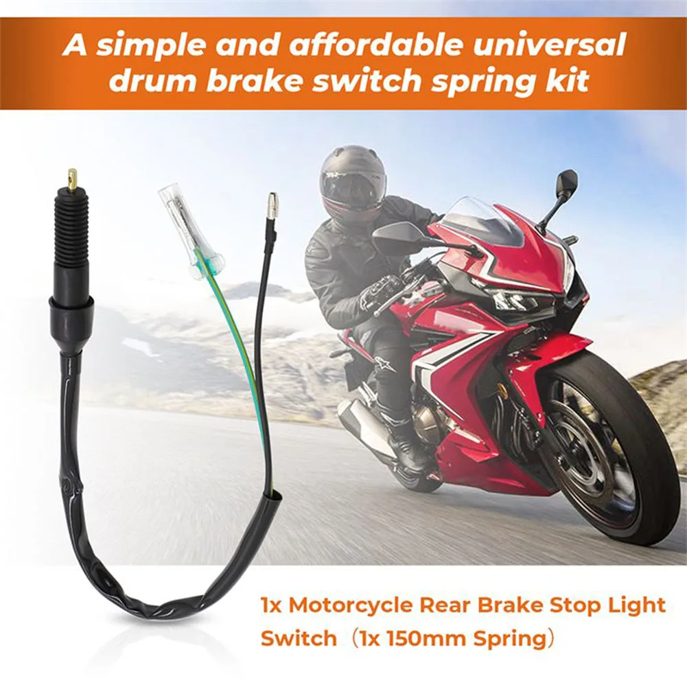 

Brake Pedal Switch Switch Male & Female Kit Motorcycle Rear Brake Spring Stop Light Switch Black For Cars For Honda ATV
