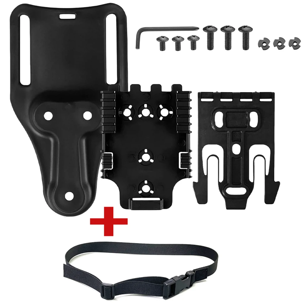 Drop Leg Holster Adapter Mid Ride Belt Loop with QLS Quick Locking System Tactical Gun Holder Accessories with Thigh Strap