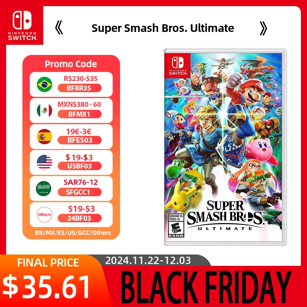 Nintendo Switch Game Deals - Super Smash Bros. Ultimate - Games Physical Cartridge Support TV Tabletop Handheld Game Mode