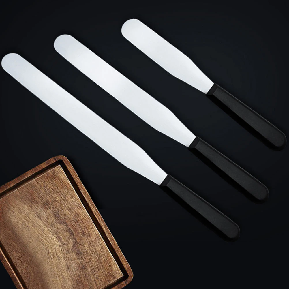 

2Pcs Cake Spatula Stainless Steel Butter Knives Kitchen Gadgets Plastic H Baking Tools Cream Spreaders PastryKnife