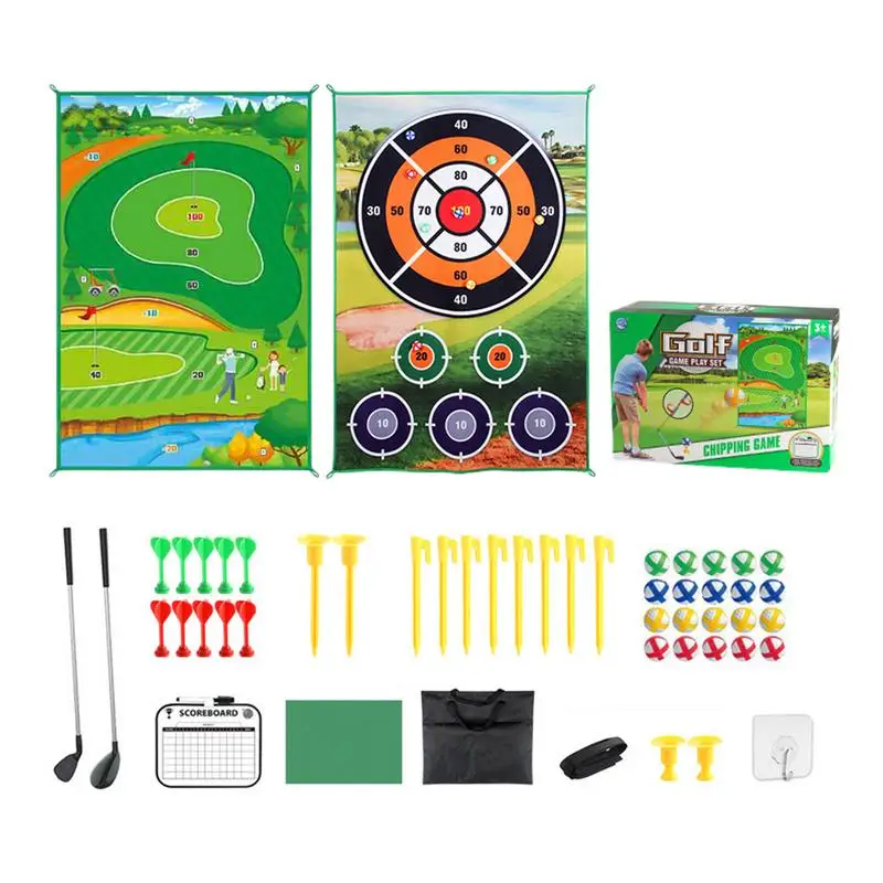 

Golf Practice Game Set 2-in-1 Golf Training Mat For Chipping Putting Darting Golf Game For Backyard Garden Activities For Living