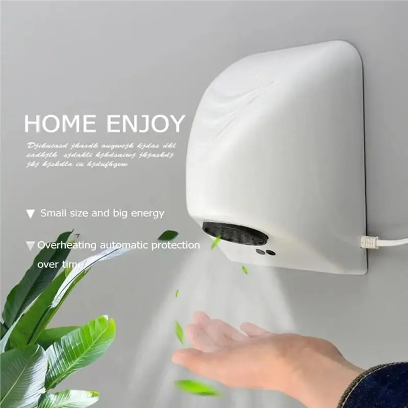N09R-EU Plug Touchless Automatic Sensor Wall Mounted Electric Hand Dryer 600W Low Noise Commercial For Bathroom Type