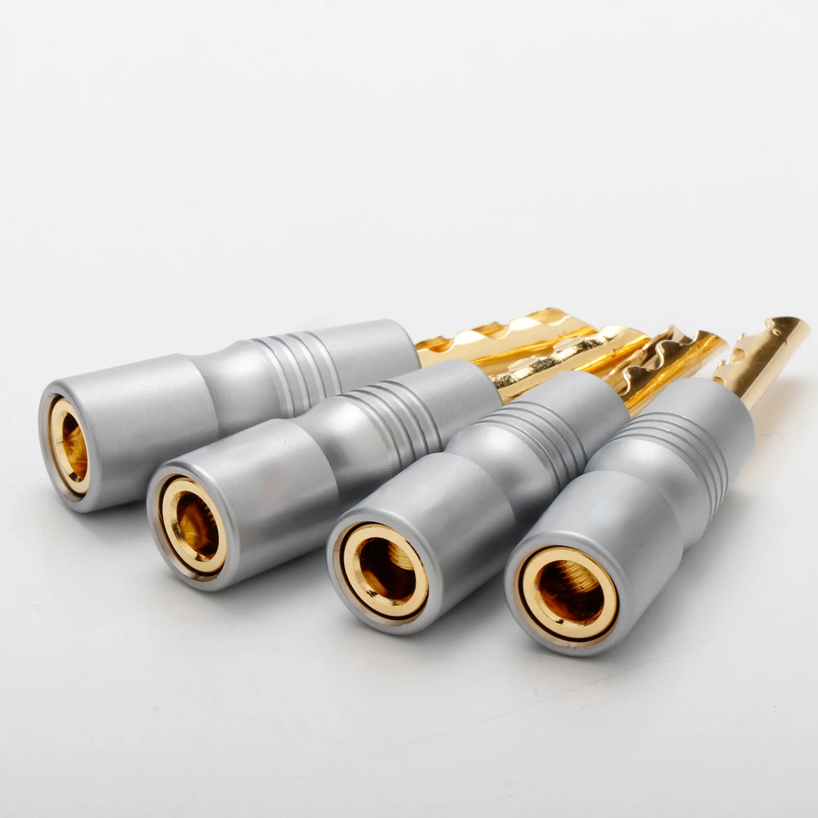 4 Stück FURU-KA GS-200b vergoldeter lötfreier Bananenstecker, 5-mm-Stecker, keine Lötschraube, Bananenklemmen-Stecker – Detail 4